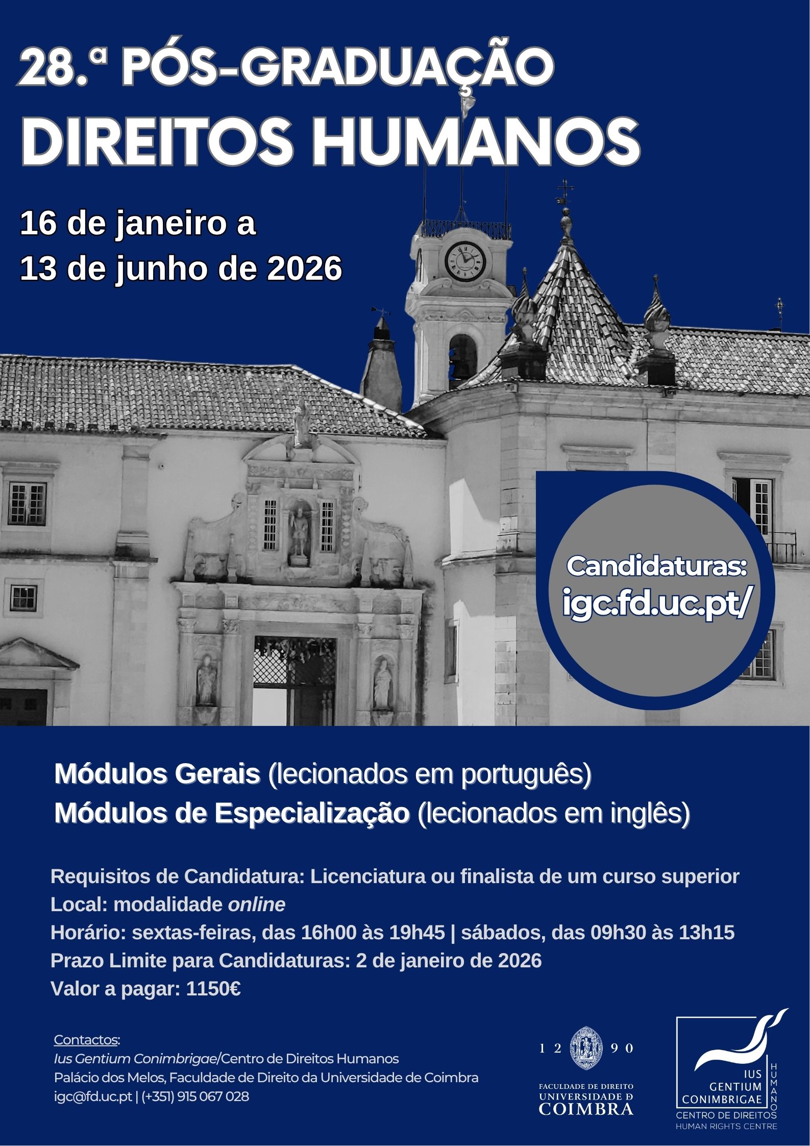 27.º Curso de Pós-graduação em Direitos Humanos | IGC / CDH