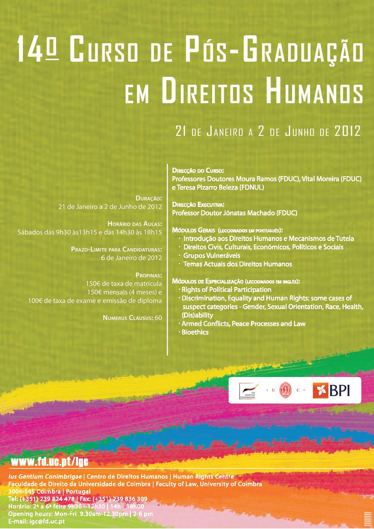 14º Curso de Pós-graduação em Direitos Humanos